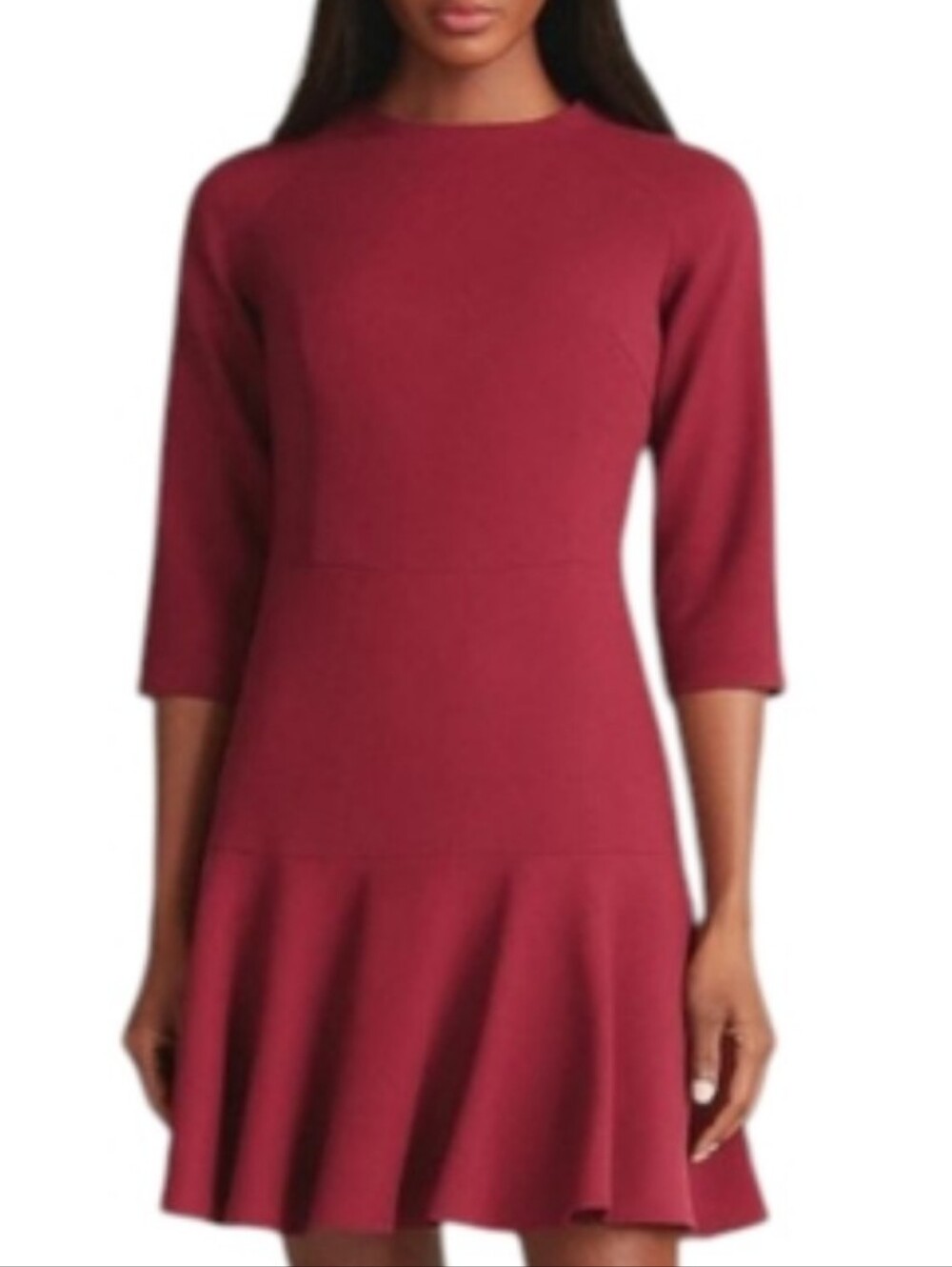 NEW Armani Exchange Burgundy Fit Flare Maroon Dress Large